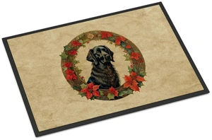 NEW Flat-Coated Retriever Christmas Flowers Doormat Front Door Mat Indoor Outdoor Rugs for Entryway, Non Slip Washable Low Pile, 18H X 27W NEW Flat-Coated Retriever Christmas Flowers Doormat Front Door Mat Indoor Outdoor Rugs for Entryway, Non Slip Washable Low Pile, 18H X 27W