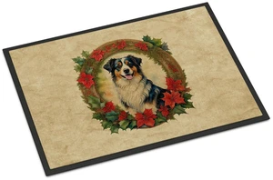 NEW Australian Shepherd Christmas Flowers Doormat Front Door Mat Indoor Outdoor Rugs for Entryway, Non Slip Washable Low Pile, 18H X 27W NEW Australian Shepherd Christmas Flowers Doormat Front Door Mat Indoor Outdoor Rugs for Entryway, Non Slip Washable Low Pile, 18H X 27W