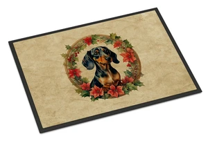 NEW Dachshund Christmas Flowers Doormat Front Door Mat Indoor Outdoor Rugs for Entryway, Non Slip Washable Low Pile, 18H X 27W NEW Dachshund Christmas Flowers Doormat Front Door Mat Indoor Outdoor Rugs for Entryway, Non Slip Washable Low Pile, 18H X 27W