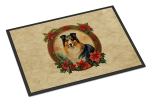 NEW Collie Christmas Flowers Doormat Front Door Mat Indoor Outdoor Rugs for Entryway, Non Slip Washable Low Pile, 18H X 27W NEW Collie Christmas Flowers Doormat Front Door Mat Indoor Outdoor Rugs for Entryway, Non Slip Washable Low Pile, 18H X 27W