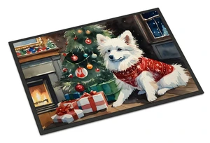 NEW American Eskimo Cozy Christmas Doormat Front Door Mat Indoor Outdoor Rugs for Entryway, Non Slip Washable Low Pile, 18H X 27W NEW American Eskimo Cozy Christmas Doormat Front Door Mat Indoor Outdoor Rugs for Entryway, Non Slip Washable Low Pile, 18H X 27W
