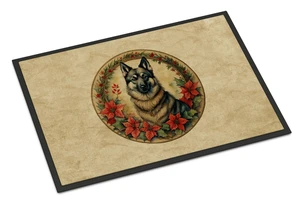 NEW Norwegian Elkhound Christmas Flowers Doormat Front Door Mat Indoor Outdoor Rugs for Entryway, Non Slip Washable Low Pile, 18H X 27W NEW Norwegian Elkhound Christmas Flowers Doormat Front Door Mat Indoor Outdoor Rugs for Entryway, Non Slip Washable Low Pile, 18H X 27W