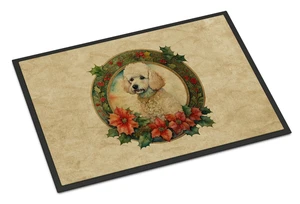 NEW Poodle Christmas Flowers Doormat Front Door Mat Indoor Outdoor Rugs for Entryway, Non Slip Washable Low Pile, 18H X 27W NEW Poodle Christmas Flowers Doormat Front Door Mat Indoor Outdoor Rugs for Entryway, Non Slip Washable Low Pile, 18H X 27W