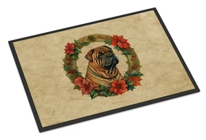 NEW Shar Pei Christmas Flowers Doormat Front Door Mat Indoor Outdoor Rugs for Entryway, Non Slip Washable Low Pile, 18H X 27W NEW Shar Pei Christmas Flowers Doormat Front Door Mat Indoor Outdoor Rugs for Entryway, Non Slip Washable Low Pile, 18H X 27W