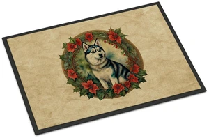 NEW Siberian Husky Christmas Flowers Doormat Front Door Mat Indoor Outdoor Rugs for Entryway, Non Slip Washable Low Pile, 18H X 27W NEW Siberian Husky Christmas Flowers Doormat Front Door Mat Indoor Outdoor Rugs for Entryway, Non Slip Washable Low Pile, 18H X 27W