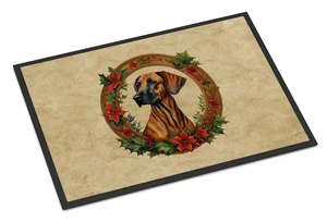 NEW Rhodesian Ridgeback Christmas Flowers Doormat Front Door Mat Indoor Outdoor Rugs for Entryway, Non Slip Washable Low Pile, 18H X 27W NEW Rhodesian Ridgeback Christmas Flowers Doormat Front Door Mat Indoor Outdoor Rugs for Entryway, Non Slip Washable Low Pile, 18H X 27W