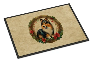 NEW Sheltie Christmas Flowers Doormat Front Door Mat Indoor Outdoor Rugs for Entryway, Non Slip Washable Low Pile, 18H X 27W NEW Sheltie Christmas Flowers Doormat Front Door Mat Indoor Outdoor Rugs for Entryway, Non Slip Washable Low Pile, 18H X 27W