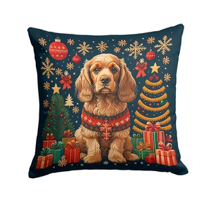 Cocker Spaniel Christmas Throw Pillow Machine Washable, Indoor Outdoor Decorative Pillow for Couch, Bed or Patio, 18Hx18W Cocker Spaniel Christmas Throw Pillow Machine Washable, Indoor Outdoor Decorative Pillow for Couch, Bed or Patio, 18Hx18W