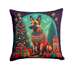 Belgian Malinois Christmas Throw Pillow Machine Washable, Indoor Outdoor Decorative Pillow for Couch, Bed or Patio, 18Hx18W Belgian Malinois Christmas Throw Pillow Machine Washable, Indoor Outdoor Decorative Pillow for Couch, Bed or Patio, 18Hx18W