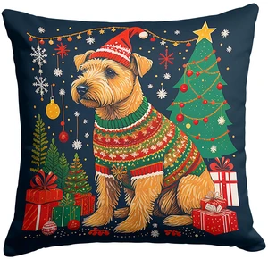 Lakeland Terrier Christmas Throw Pillow Machine Washable, Indoor Outdoor Decorative Pillow for Couch, Bed or Patio, 18Hx18W Lakeland Terrier Christmas Throw Pillow Machine Washable, Indoor Outdoor Decorative Pillow for Couch, Bed or Patio, 18Hx18W