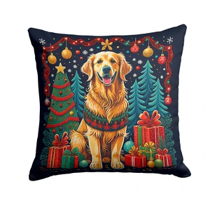 Golden Retriever Christmas Throw Pillow Machine Washable, Indoor Outdoor Decorative Pillow for Couch, Bed or Patio, 18Hx18W Golden Retriever Christmas Throw Pillow Machine Washable, Indoor Outdoor Decorative Pillow for Couch, Bed or Patio, 18Hx18W