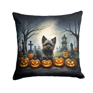 Cairn Terrier Spooky Halloween Throw Pillow Machine Washable, Indoor Outdoor Decorative Pillow for Couch, Bed or Patio, 18Hx18W Cairn Terrier Spooky Halloween Throw Pillow Machine Washable, Indoor Outdoor Decorative Pillow for Couch, Bed or Patio, 18Hx18W