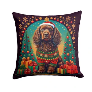 Boykin Spaniel Christmas Throw Pillow Machine Washable, Indoor Outdoor Decorative Pillow for Couch, Bed or Patio, 18Hx18W Boykin Spaniel Christmas Throw Pillow Machine Washable, Indoor Outdoor Decorative Pillow for Couch, Bed or Patio, 18Hx18W