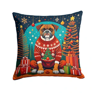Boxer Christmas Throw Pillow Machine Washable, Indoor Outdoor Decorative Pillow for Couch, Bed or Patio, 18Hx18W Boxer Christmas Throw Pillow Machine Washable, Indoor Outdoor Decorative Pillow for Couch, Bed or Patio, 18Hx18W