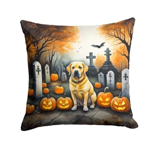 Yellow Labrador Retriever Spooky Halloween Throw Pillow Machine Washable, Indoor Outdoor Decorative Pillow for Couch, Bed or Patio, 18Hx18W Yellow Labrador Retriever Spooky Halloween Throw Pillow Machine Washable, Indoor Outdoor Decorative Pillow for Couch, Bed or Patio, 18Hx18W