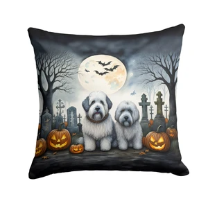 Old English Sheepdog Spooky Halloween Throw Pillow Machine Washable, Indoor Outdoor Decorative Pillow for Couch, Bed or Patio, 18Hx18W Old English Sheepdog Spooky Halloween Throw Pillow Machine Washable, Indoor Outdoor Decorative Pillow for Couch, Bed or Patio, 18Hx18W