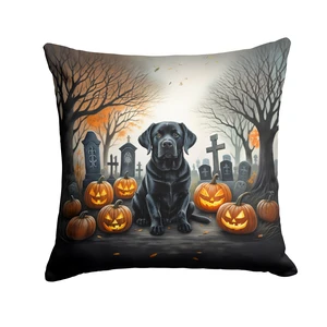 Black Labrador Retriever Spooky Halloween Throw Pillow Machine Washable, Indoor Outdoor Decorative Pillow for Couch, Bed or Patio, 18Hx18W Black Labrador Retriever Spooky Halloween Throw Pillow Machine Washable, Indoor Outdoor Decorative Pillow for Couch, Bed or Patio, 18Hx18W