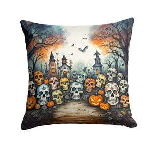 Calaveras Sugar Skulls Spooky Halloween Throw Pillow Machine Washable, Indoor Outdoor Decorative Pillow for Couch, Bed or Patio, 18Hx18W Calaveras Sugar Skulls Spooky Halloween Throw Pillow Machine Washable, Indoor Outdoor Decorative Pillow for Couch, Bed or Patio, 18Hx18W