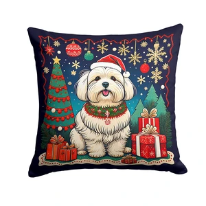 Coton De Tulear Christmas Throw Pillow Machine Washable, Indoor Outdoor Decorative Pillow for Couch, Bed or Patio, 18Hx18W Coton De Tulear Christmas Throw Pillow Machine Washable, Indoor Outdoor Decorative Pillow for Couch, Bed or Patio, 18Hx18W