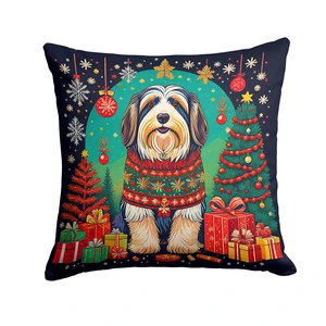 Bearded Collie Christmas Throw Pillow Machine Washable, Indoor Outdoor Decorative Pillow for Couch, Bed or Patio, 18Hx18W Bearded Collie Christmas Throw Pillow Machine Washable, Indoor Outdoor Decorative Pillow for Couch, Bed or Patio, 18Hx18W