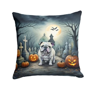 English Bulldog Spooky Halloween Throw Pillow Machine Washable, Indoor Outdoor Decorative Pillow for Couch, Bed or Patio, 18Hx18W English Bulldog Spooky Halloween Throw Pillow Machine Washable, Indoor Outdoor Decorative Pillow for Couch, Bed or Patio, 18Hx18W