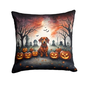 Dachshund Spooky Halloween Throw Pillow Machine Washable, Indoor Outdoor Decorative Pillow for Couch, Bed or Patio, 18Hx18W Dachshund Spooky Halloween Throw Pillow Machine Washable, Indoor Outdoor Decorative Pillow for Couch, Bed or Patio, 18Hx18W