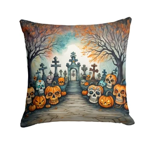 Calaveras Sugar Skulls Spooky Halloween Throw Pillow Machine Washable, Indoor Outdoor Decorative Pillow for Couch, Bed or Patio, 18Hx18W Calaveras Sugar Skulls Spooky Halloween Throw Pillow Machine Washable, Indoor Outdoor Decorative Pillow for Couch, Bed or Patio, 18Hx18W