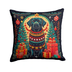 Black Labrador Retriever Christmas Throw Pillow Machine Washable, Indoor Outdoor Decorative Pillow for Couch, Bed or Patio, 18Hx18W Black Labrador Retriever Christmas Throw Pillow Machine Washable, Indoor Outdoor Decorative Pillow for Couch, Bed or Patio, 18Hx18W