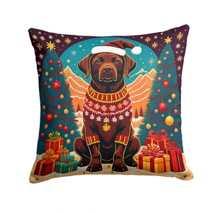 Chocolate Labrador Retriever Christmas Throw Pillow Machine Washable, Indoor Outdoor Decorative Pillow for Couch, Bed or Patio, 18Hx18W Chocolate Labrador Retriever Christmas Throw Pillow Machine Washable, Indoor Outdoor Decorative Pillow for Couch, Bed or Patio, 18Hx18W