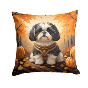 Shih Tzu Fall Throw Pillow Machine Washable, Indoor Outdoor Decorative Pillow for Couch, Bed or Patio, 18Hx18W Shih Tzu Fall Throw Pillow Machine Washable, Indoor Outdoor Decorative Pillow for Couch, Bed or Patio, 18Hx18W