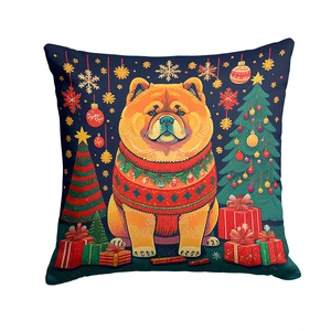 Chow Chow Christmas Throw Pillow Machine Washable, Indoor Outdoor Decorative Pillow for Couch, Bed or Patio, 18Hx18W Chow Chow Christmas Throw Pillow Machine Washable, Indoor Outdoor Decorative Pillow for Couch, Bed or Patio, 18Hx18W