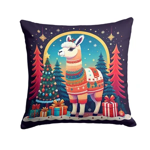 Llama Christmas Throw Pillow Machine Washable, Indoor Outdoor Decorative Pillow for Couch, Bed or Patio, 18Hx18W Llama Christmas Throw Pillow Machine Washable, Indoor Outdoor Decorative Pillow for Couch, Bed or Patio, 18Hx18W