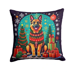 German Shepherd Christmas Throw Pillow Machine Washable, Indoor Outdoor Decorative Pillow for Couch, Bed or Patio, 18Hx18W German Shepherd Christmas Throw Pillow Machine Washable, Indoor Outdoor Decorative Pillow for Couch, Bed or Patio, 18Hx18W