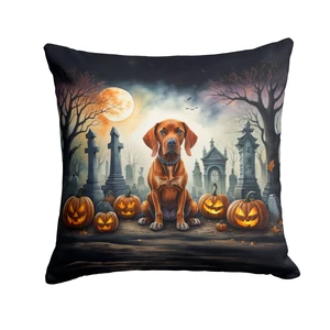 Vizsla Spooky Halloween Throw Pillow Machine Washable, Indoor Outdoor Decorative Pillow for Couch, Bed or Patio, 18Hx18W Vizsla Spooky Halloween Throw Pillow Machine Washable, Indoor Outdoor Decorative Pillow for Couch, Bed or Patio, 18Hx18W
