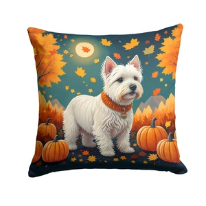 Westie Fall Throw Pillow Machine Washable, Indoor Outdoor Decorative Pillow for Couch, Bed or Patio, 18Hx18W Westie Fall Throw Pillow Machine Washable, Indoor Outdoor Decorative Pillow for Couch, Bed or Patio, 18Hx18W