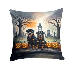 Rottweiler Spooky Halloween Throw Pillow Machine Washable, Indoor Outdoor Decorative Pillow for Couch, Bed or Patio, 18Hx18W Rottweiler Spooky Halloween Throw Pillow Machine Washable, Indoor Outdoor Decorative Pillow for Couch, Bed or Patio, 18Hx18W