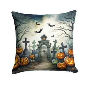 Graveyard Spooky Halloween Throw Pillow Machine Washable, Indoor Outdoor Decorative Pillow for Couch, Bed or Patio, 18Hx18W Graveyard Spooky Halloween Throw Pillow Machine Washable, Indoor Outdoor Decorative Pillow for Couch, Bed or Patio, 18Hx18W