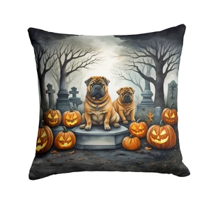 Shar Pei Spooky Halloween Throw Pillow Machine Washable, Indoor Outdoor Decorative Pillow for Couch, Bed or Patio, 18Hx18W Shar Pei Spooky Halloween Throw Pillow Machine Washable, Indoor Outdoor Decorative Pillow for Couch, Bed or Patio, 18Hx18W