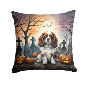 Cavalier Spaniel Spooky Halloween Throw Pillow Machine Washable, Indoor Outdoor Decorative Pillow for Couch, Bed or Patio, 18Hx18W Cavalier Spaniel Spooky Halloween Throw Pillow Machine Washable, Indoor Outdoor Decorative Pillow for Couch, Bed or Patio, 18Hx18W