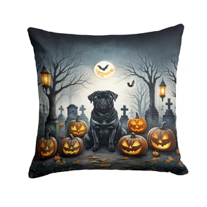 Black Pug Spooky Halloween Throw Pillow Machine Washable, Indoor Outdoor Decorative Pillow for Couch, Bed or Patio, 18Hx18W Black Pug Spooky Halloween Throw Pillow Machine Washable, Indoor Outdoor Decorative Pillow for Couch, Bed or Patio, 18Hx18W