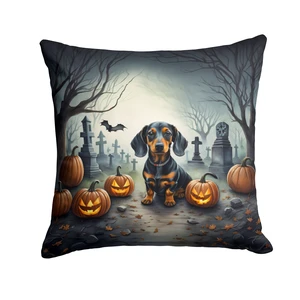 Dachshund Spooky Halloween Throw Pillow Machine Washable, Indoor Outdoor Decorative Pillow for Couch, Bed or Patio, 18Hx18W Dachshund Spooky Halloween Throw Pillow Machine Washable, Indoor Outdoor Decorative Pillow for Couch, Bed or Patio, 18Hx18W