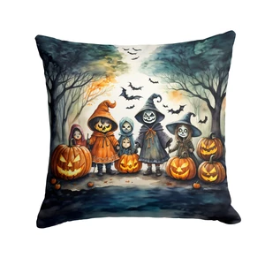 Trick or Treaters Spooky Halloween Throw Pillow Machine Washable, Indoor Outdoor Decorative Pillow for Couch, Bed or Patio, 18Hx18W Trick or Treaters Spooky Halloween Throw Pillow Machine Washable, Indoor Outdoor Decorative Pillow for Couch, Bed or Patio, 18Hx18W