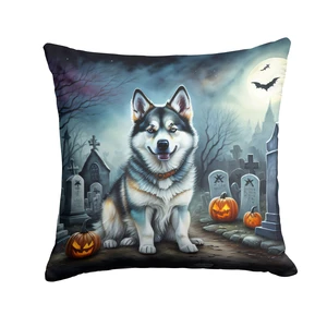 Alaskan Malamute Spooky Halloween Throw Pillow Machine Washable, Indoor Outdoor Decorative Pillow for Couch, Bed or Patio, 18Hx18W Alaskan Malamute Spooky Halloween Throw Pillow Machine Washable, Indoor Outdoor Decorative Pillow for Couch, Bed or Patio, 18Hx18W