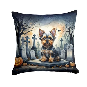 Yorkshire Terrier Spooky Halloween Throw Pillow Machine Washable, Indoor Outdoor Decorative Pillow for Couch, Bed or Patio, 18Hx18W Yorkshire Terrier Spooky Halloween Throw Pillow Machine Washable, Indoor Outdoor Decorative Pillow for Couch, Bed or Patio, 18Hx18W