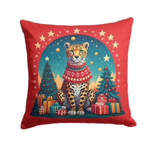 Cheetah Christmas Throw Pillow Machine Washable, Indoor Outdoor Decorative Pillow for Couch, Bed or Patio, 18Hx18W Cheetah Christmas Throw Pillow Machine Washable, Indoor Outdoor Decorative Pillow for Couch, Bed or Patio, 18Hx18W