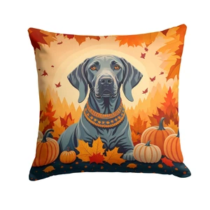 Weimaraner Fall Throw Pillow Machine Washable, Indoor Outdoor Decorative Pillow for Couch, Bed or Patio, 18Hx18W Weimaraner Fall Throw Pillow Machine Washable, Indoor Outdoor Decorative Pillow for Couch, Bed or Patio, 18Hx18W
