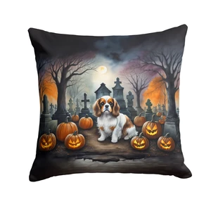 Cavalier Spaniel Spooky Halloween Throw Pillow Machine Washable, Indoor Outdoor Decorative Pillow for Couch, Bed or Patio, 18Hx18W Cavalier Spaniel Spooky Halloween Throw Pillow Machine Washable, Indoor Outdoor Decorative Pillow for Couch, Bed or Patio, 18Hx18W