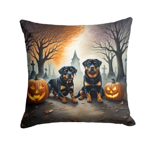 Rottweiler Spooky Halloween Throw Pillow Machine Washable, Indoor Outdoor Decorative Pillow for Couch, Bed or Patio, 18Hx18W Rottweiler Spooky Halloween Throw Pillow Machine Washable, Indoor Outdoor Decorative Pillow for Couch, Bed or Patio, 18Hx18W