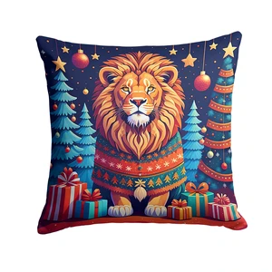 Lion Christmas Throw Pillow Machine Washable, Indoor Outdoor Decorative Pillow for Couch, Bed or Patio, 18Hx18W Lion Christmas Throw Pillow Machine Washable, Indoor Outdoor Decorative Pillow for Couch, Bed or Patio, 18Hx18W