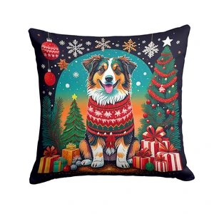 Australian Shepherd Christmas Throw Pillow Machine Washable, Indoor Outdoor Decorative Pillow for Couch, Bed or Patio, 18Hx18W Australian Shepherd Christmas Throw Pillow Machine Washable, Indoor Outdoor Decorative Pillow for Couch, Bed or Patio, 18Hx18W